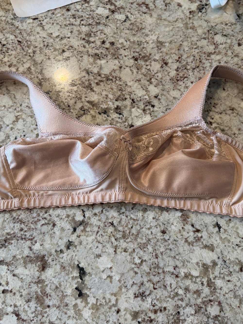 Glamorise Peach Satin Unlined Support Bra 36D Champagne color